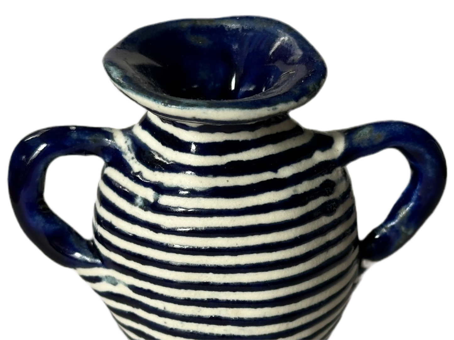 striped bud vase with handles