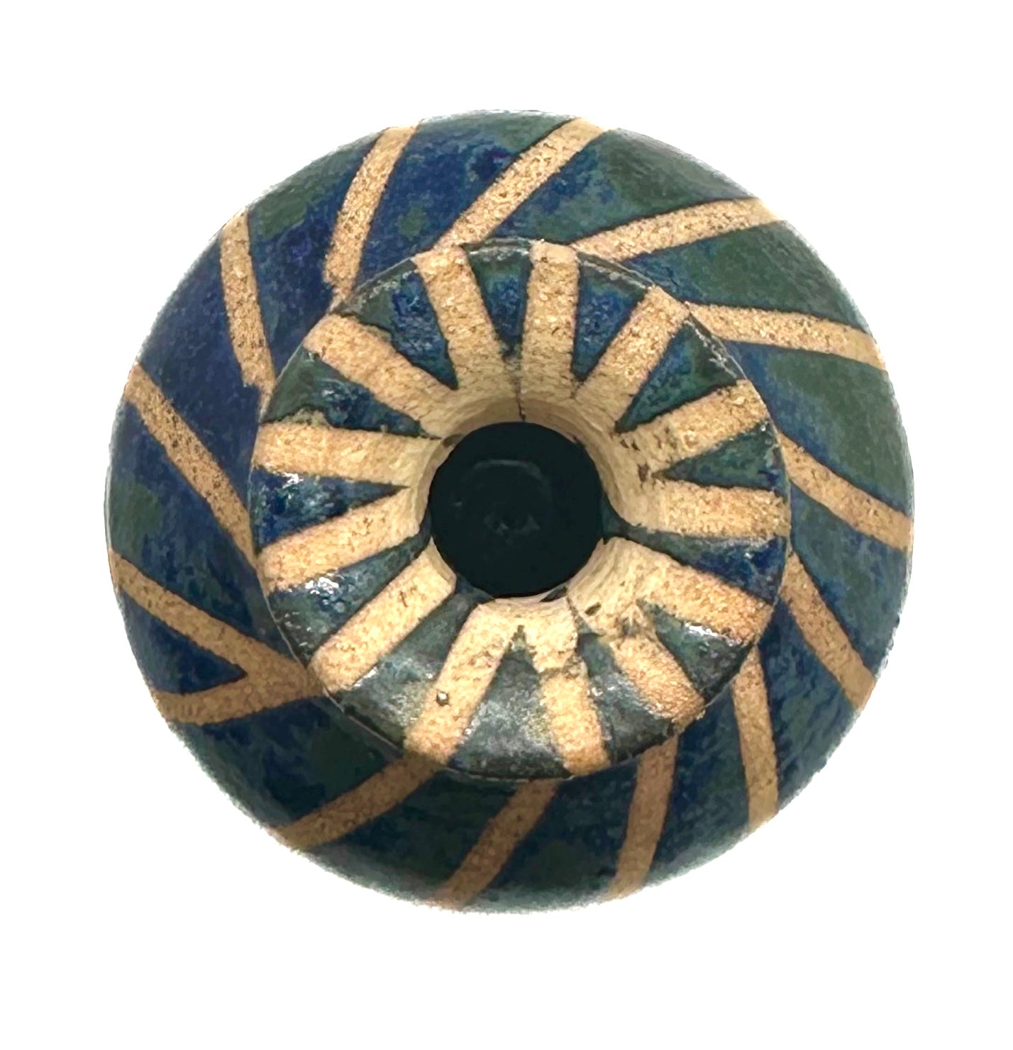 blue striped bud vase